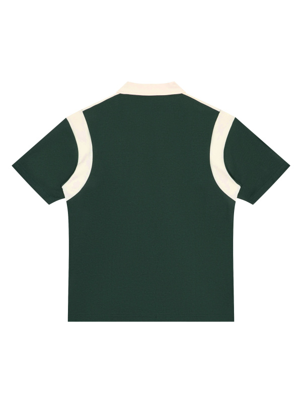 Unisex Color Block Quarter Zip Polo Shirt