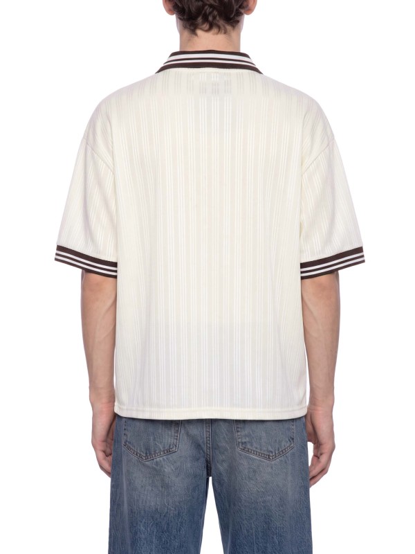 Contrast Stripes Polo Collar T-Shirt