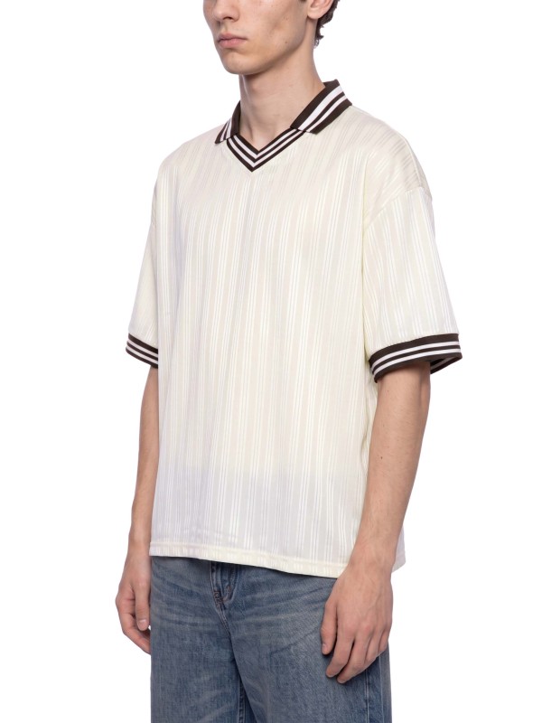 Contrast Stripes Polo Collar T-Shirt
