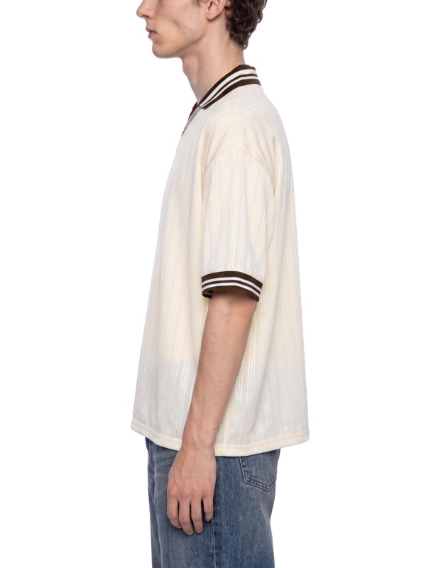 Contrast Stripes Polo Collar T-Shirt