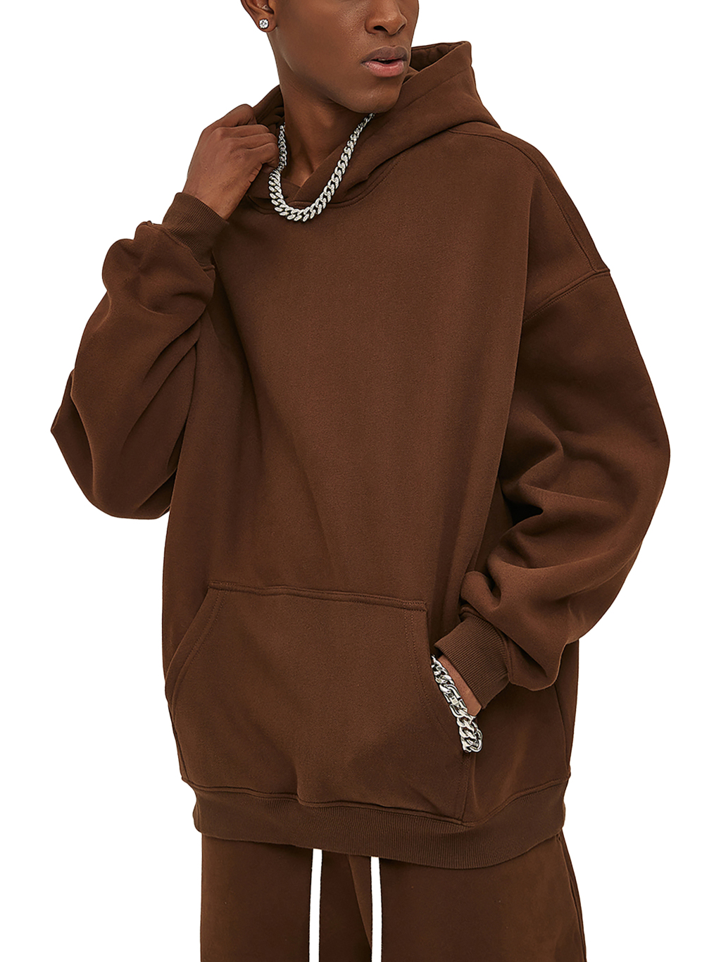 Streetwear Oversized Solid Color Fleece Hoodie | Dropshipping-5