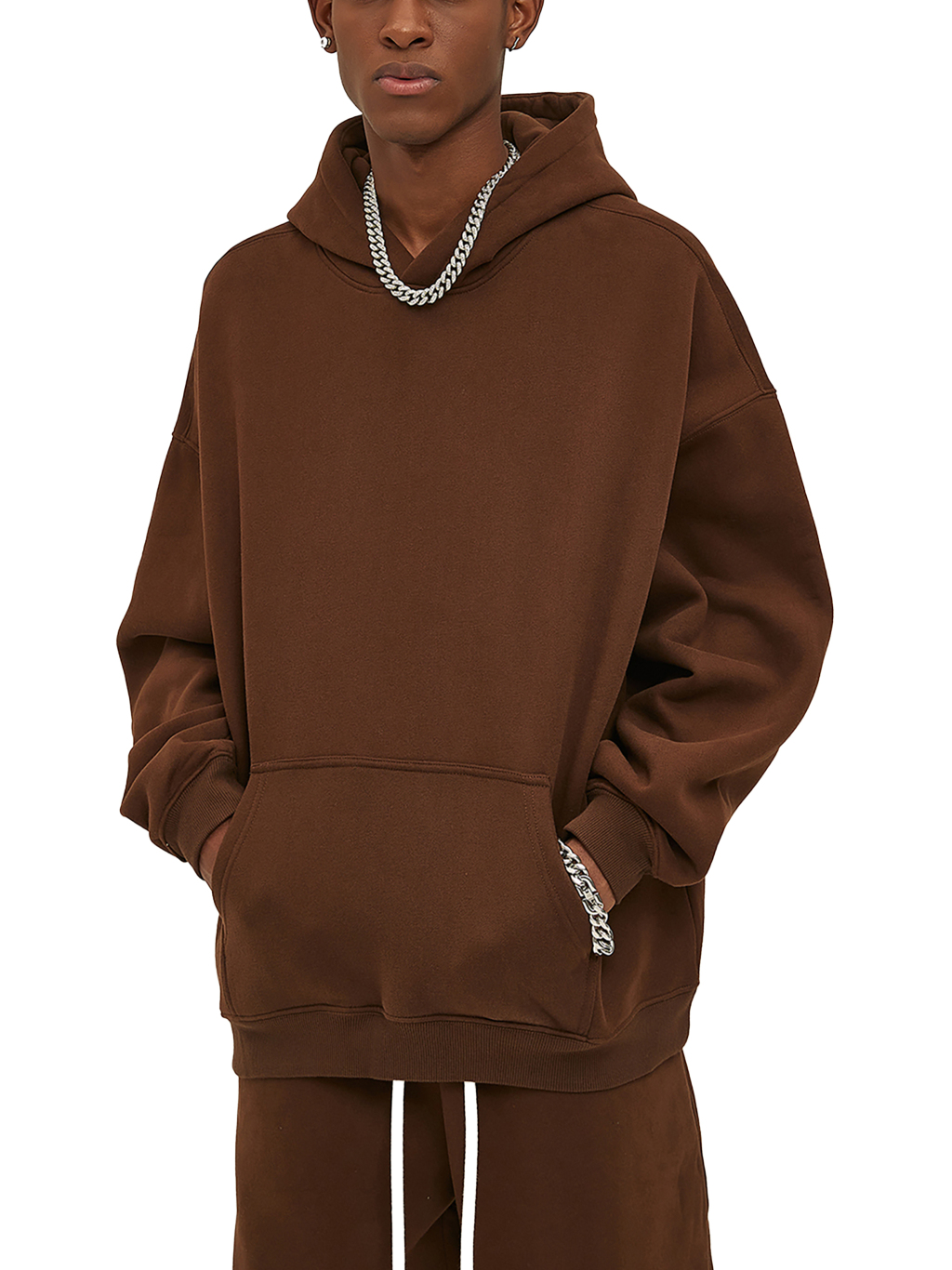 Streetwear Oversized Solid Color Fleece Hoodie | Dropshipping-7