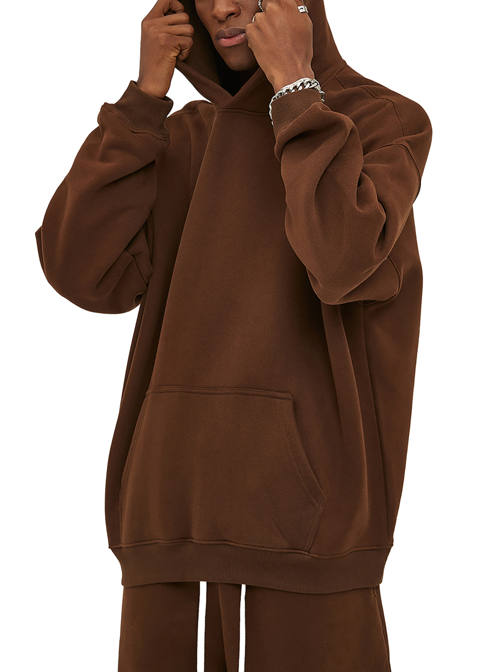 Streetwear Oversized Solid Color Fleece Hoodie | Dropshipping-6