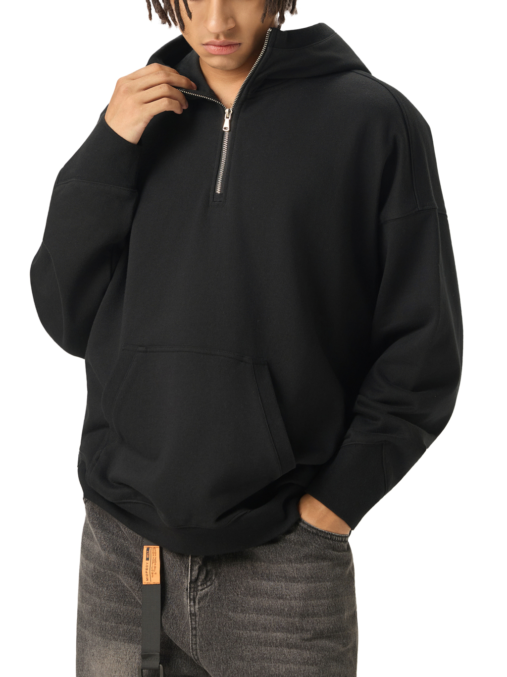 Big Hood Half-Zip Fleece Hoodie #RW0012 | TAPSTITCH-6