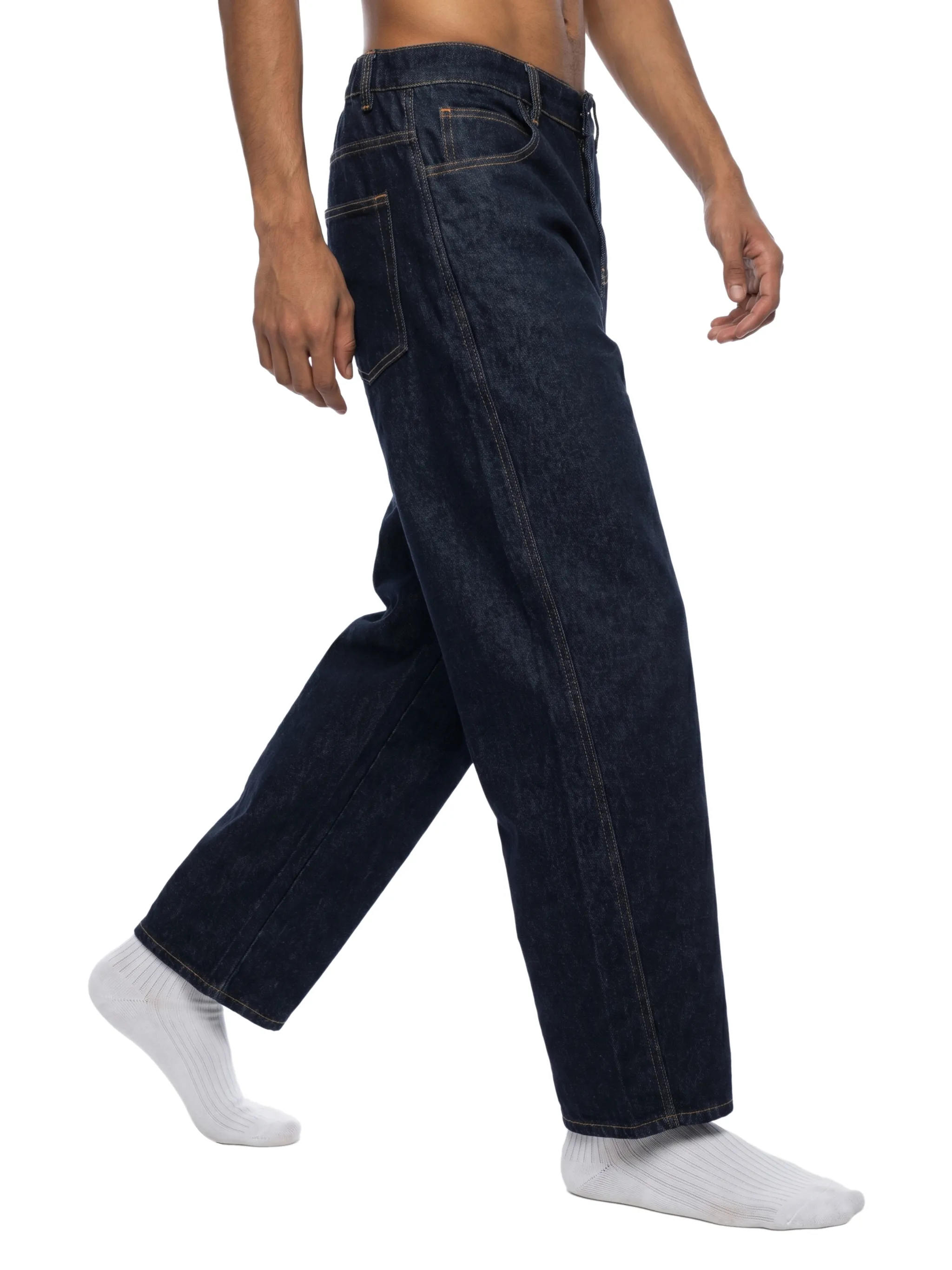 Men's Vintage Wash Barrel Leg Jeans