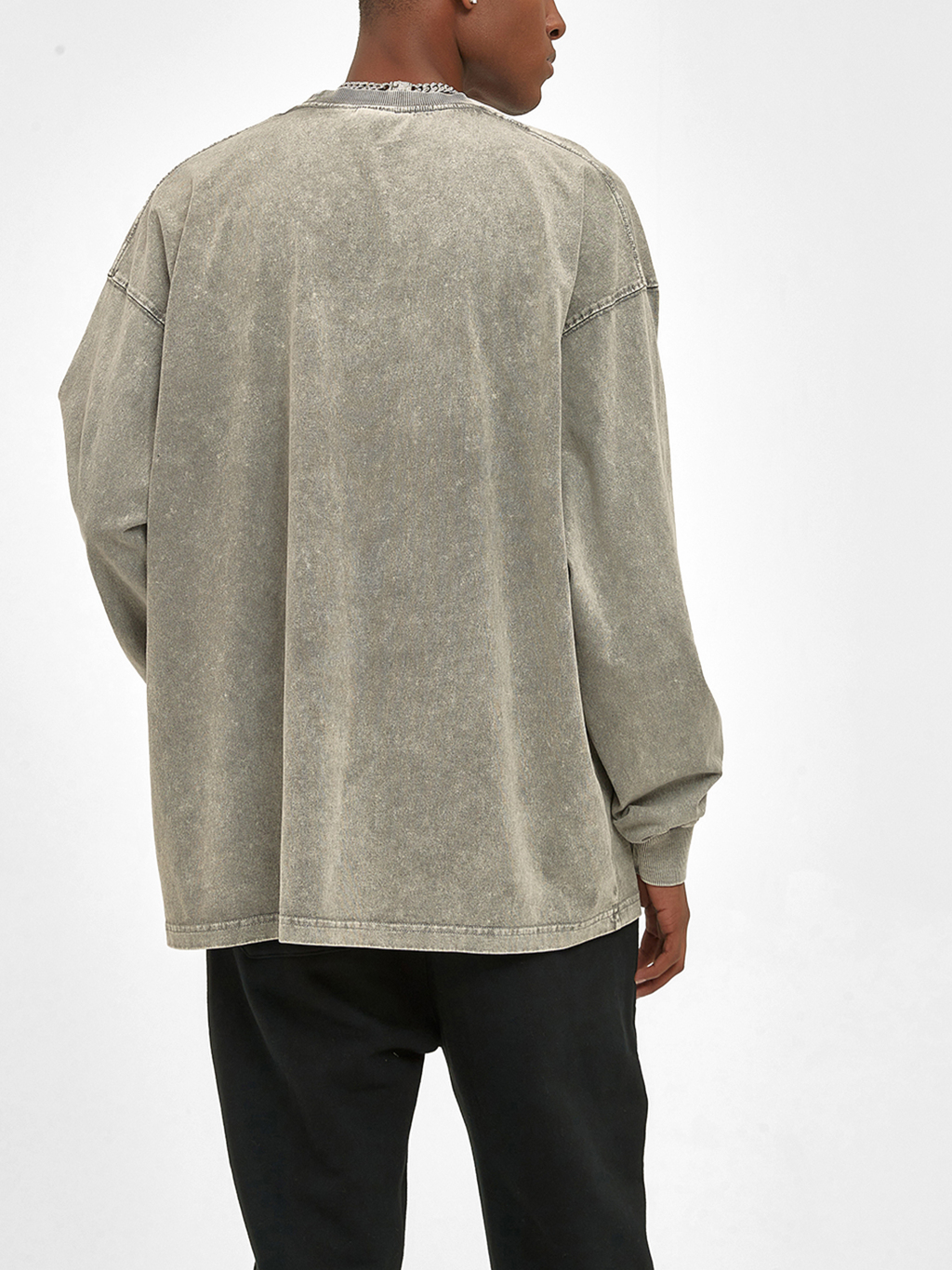 Streetwear Unisex Oversized Snow Wash Long Sleeve Tee - Print On Demand | HugePOD-7