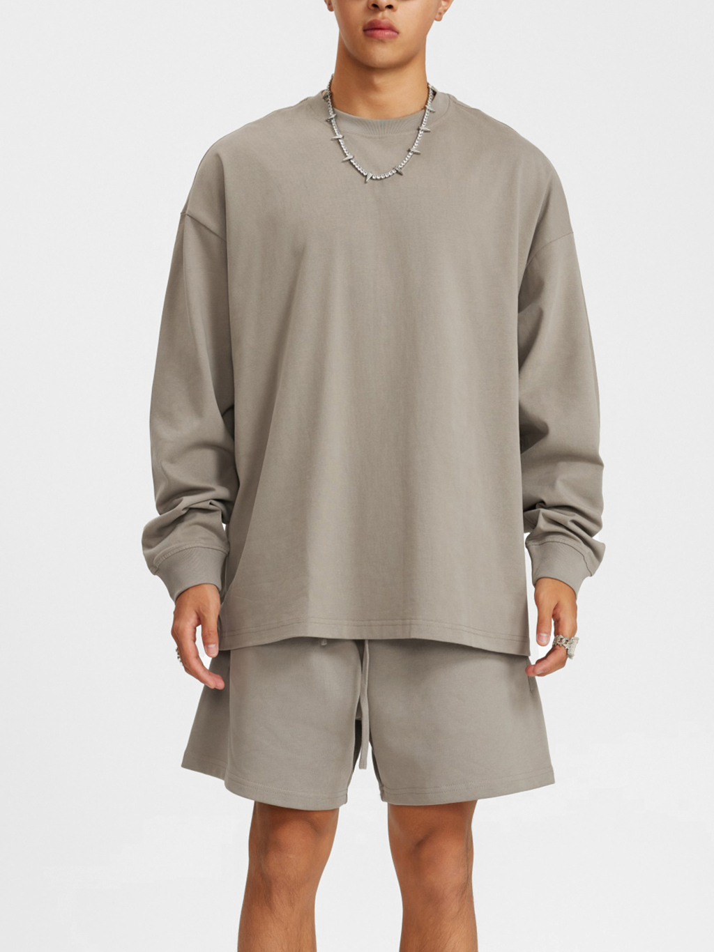 Streetwear 305g FOG 100% Cotton Long Sleeve Tee-8