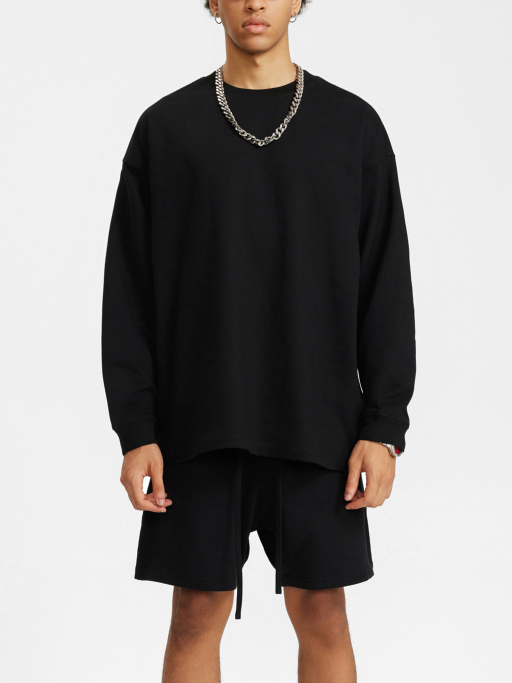 Streetwear 305g FOG 100% Cotton Long Sleeve Tee-3