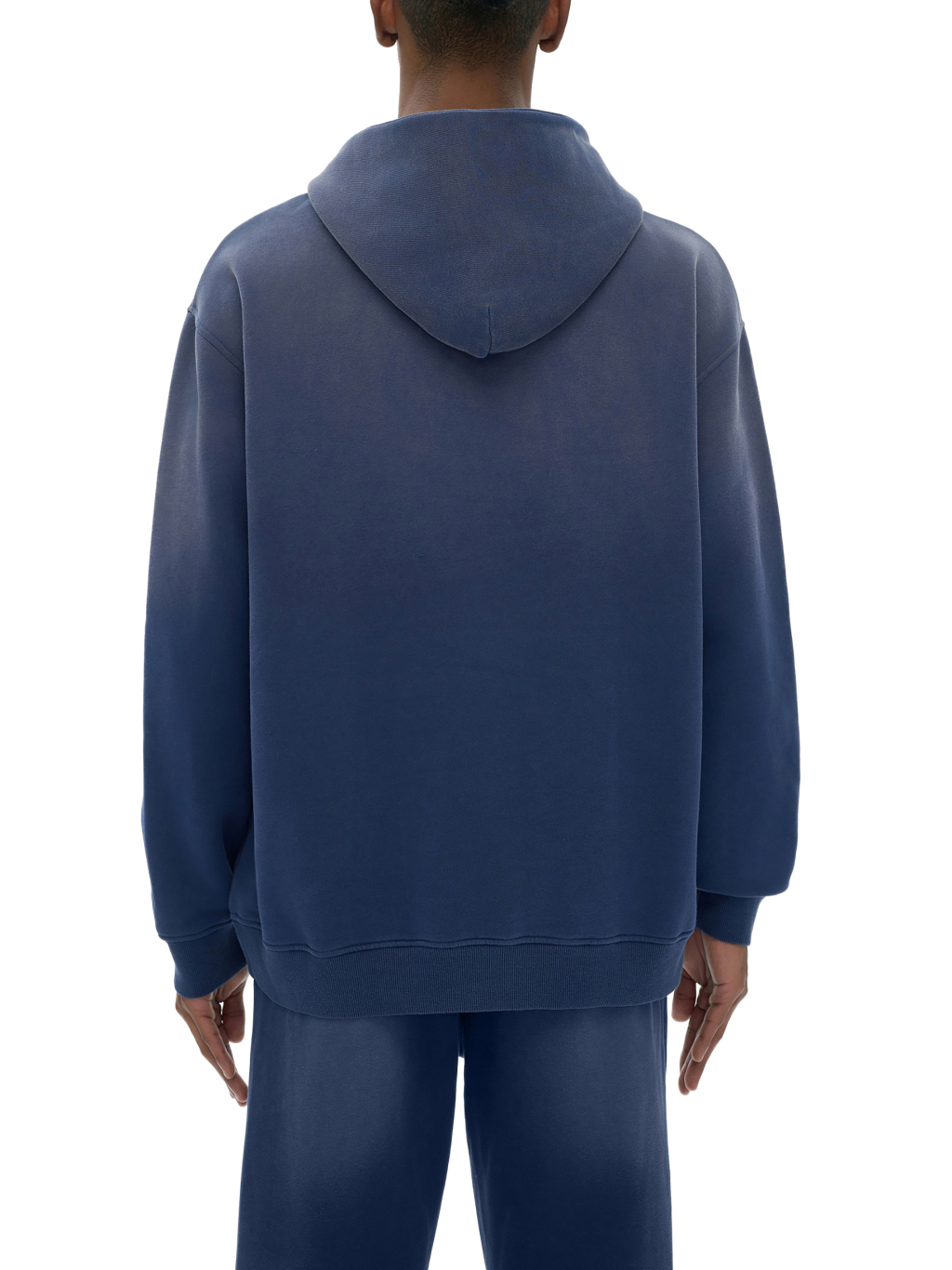 Streetwear Monkey Washed Dyed Fleece Royal Blue Hoodie | Dropshipping-5