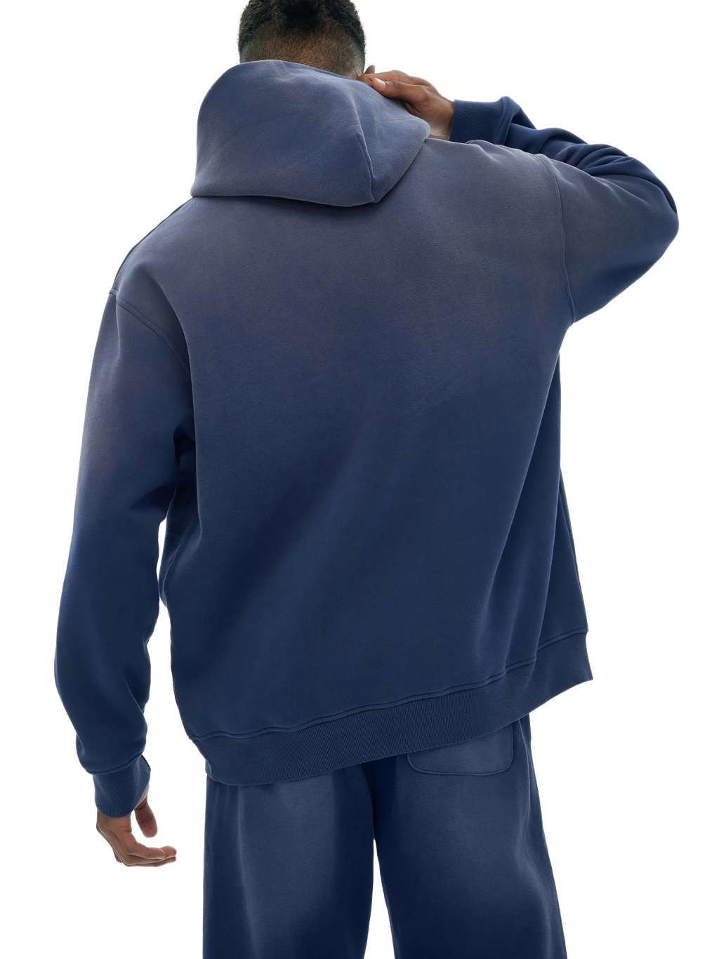 Streetwear Monkey Washed Dyed Fleece Royal Blue Hoodie | Dropshipping-6