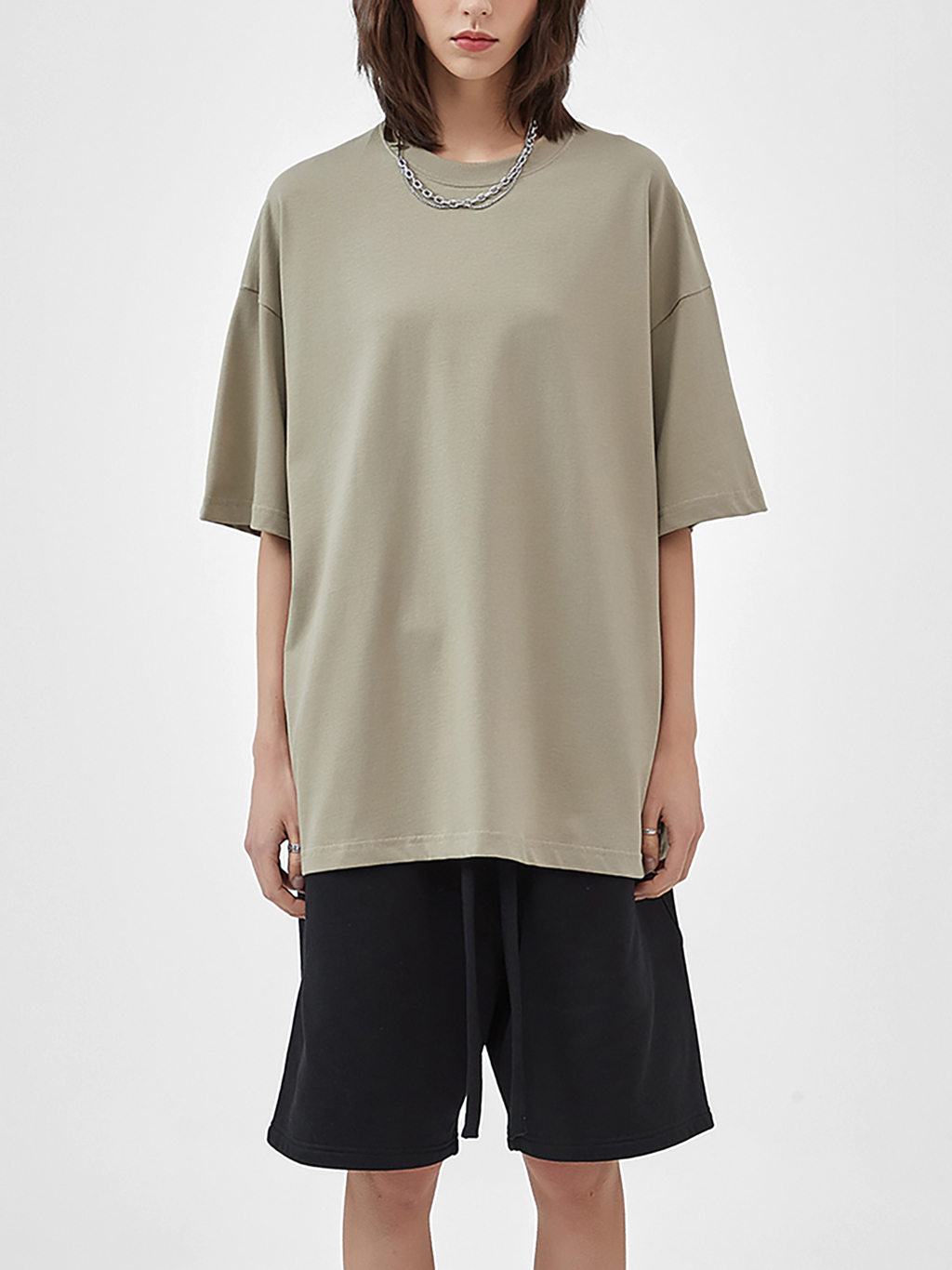 Streetwear Unisex Earth Tone Loose Fit FOG T-Shirt | HugePOD-9