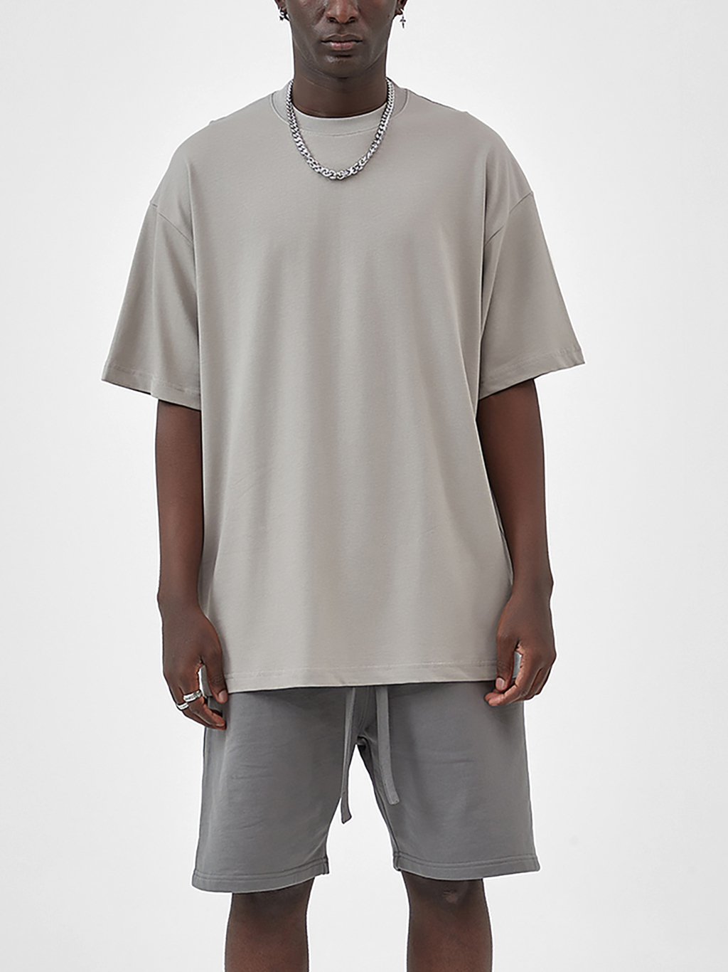 Streetwear Unisex Earth Tone Loose Fit FOG T-Shirt | HugePOD-4