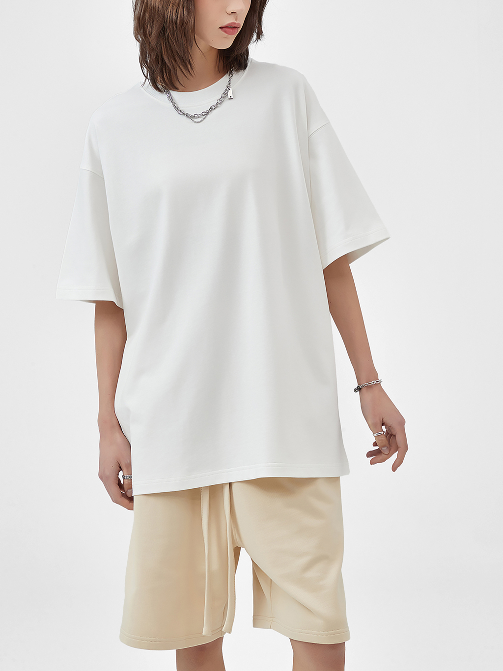 Streetwear Unisex Earth Tone Heavyweight Loose Fit FOG T-Shirt | HugePOD-10