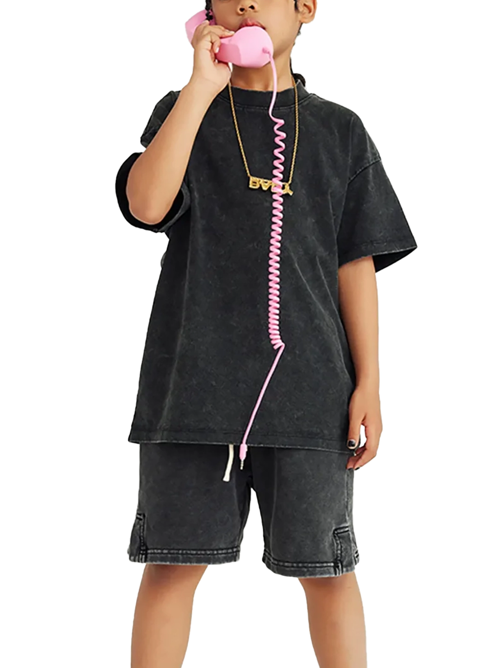 Streetwear Kids American Vintage Washed 100% Cotton T-Shirt - Print On Demand | HugePOD-5