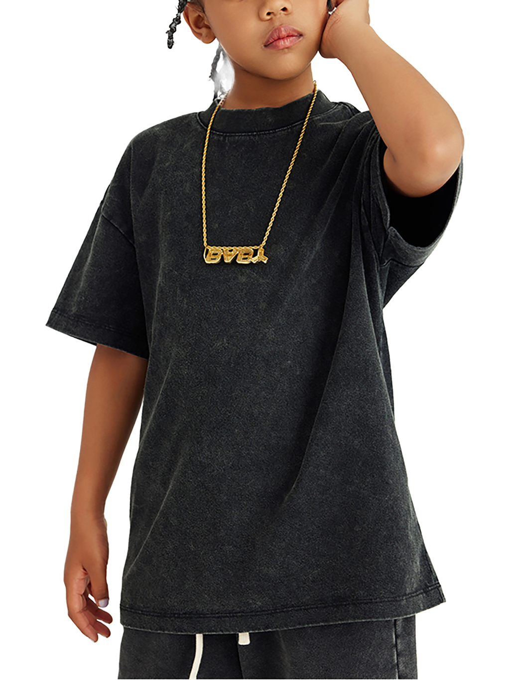 Streetwear Kids American Vintage Washed 100% Cotton T-Shirt - Print On Demand | HugePOD-3