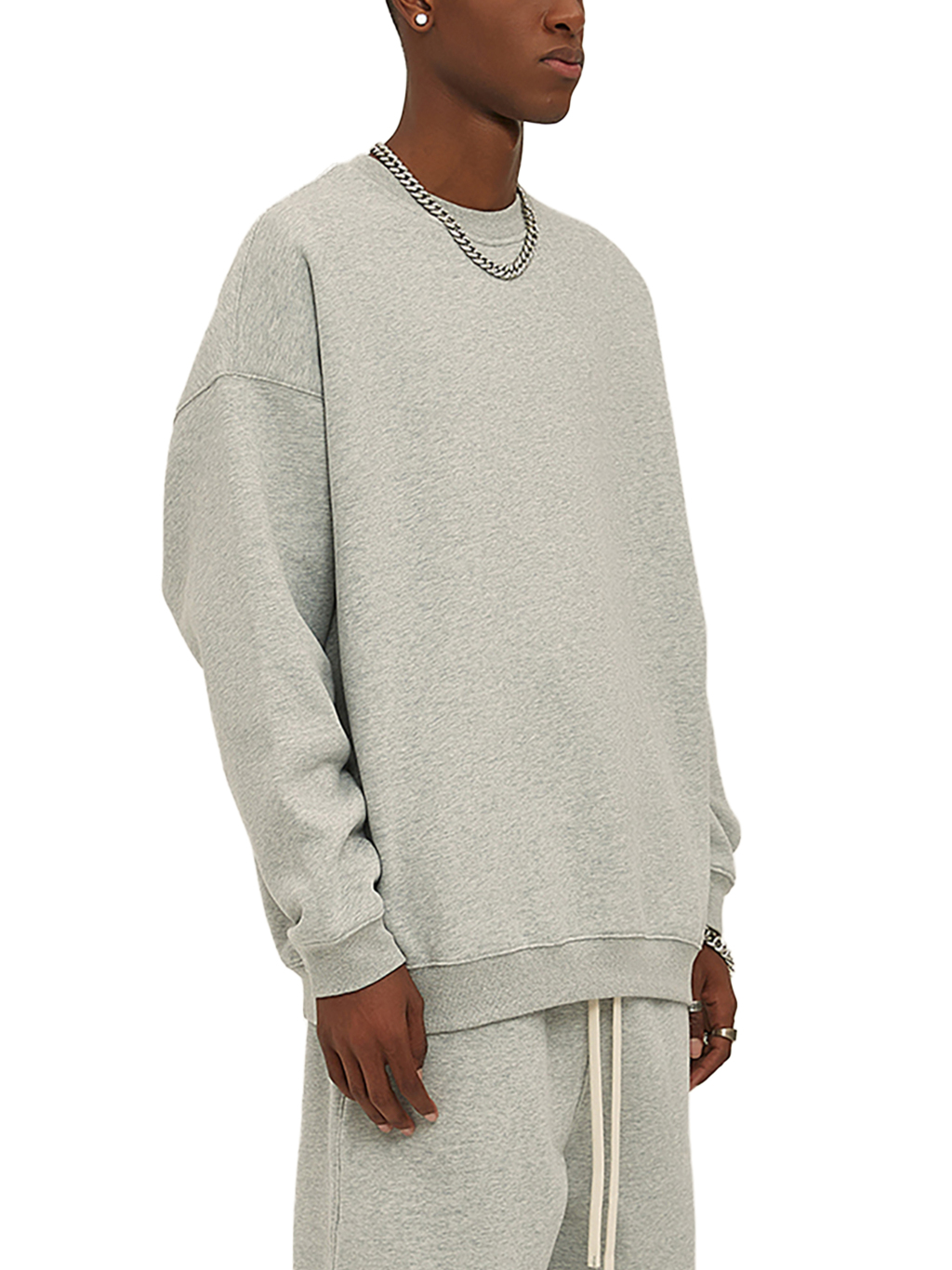 Streetwear Solid Color Fleece Pullover | Print On Demand-7