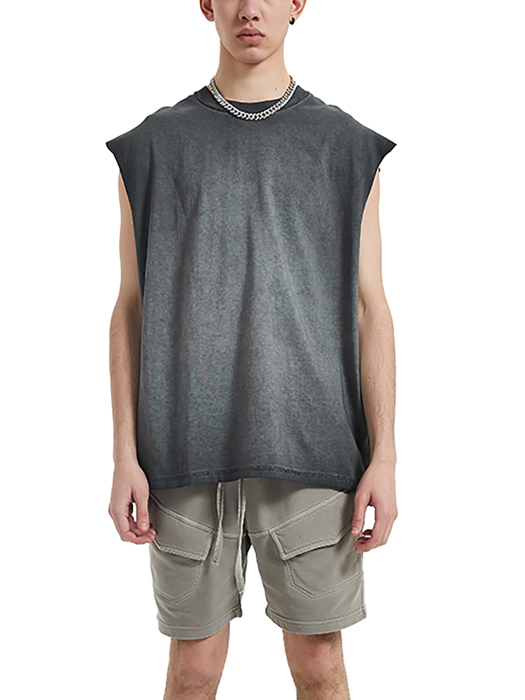 Streetwear Unisex Ombre Vintage Stone Wash Tank Top - Print On Demand | HugePOD-3