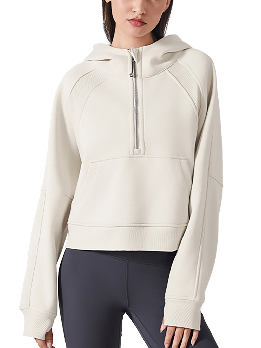 Cropped Half-Zip Hoodie – Essential Streetwear | Tapstitch-3