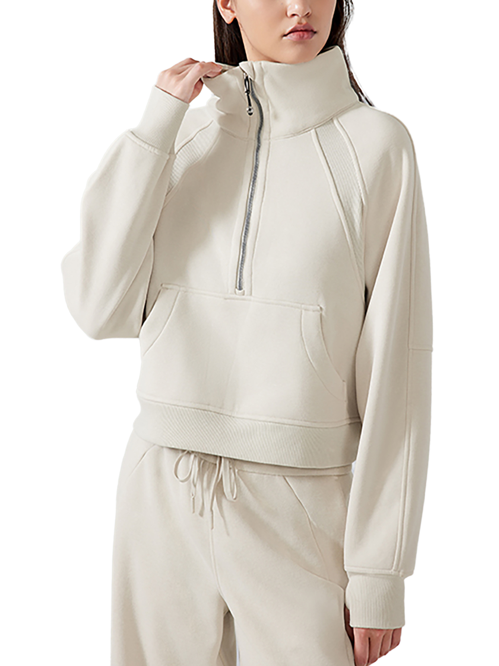 Cropped Half-Zip Sweatshirt – Essential Streetwear | Tapstitch-7