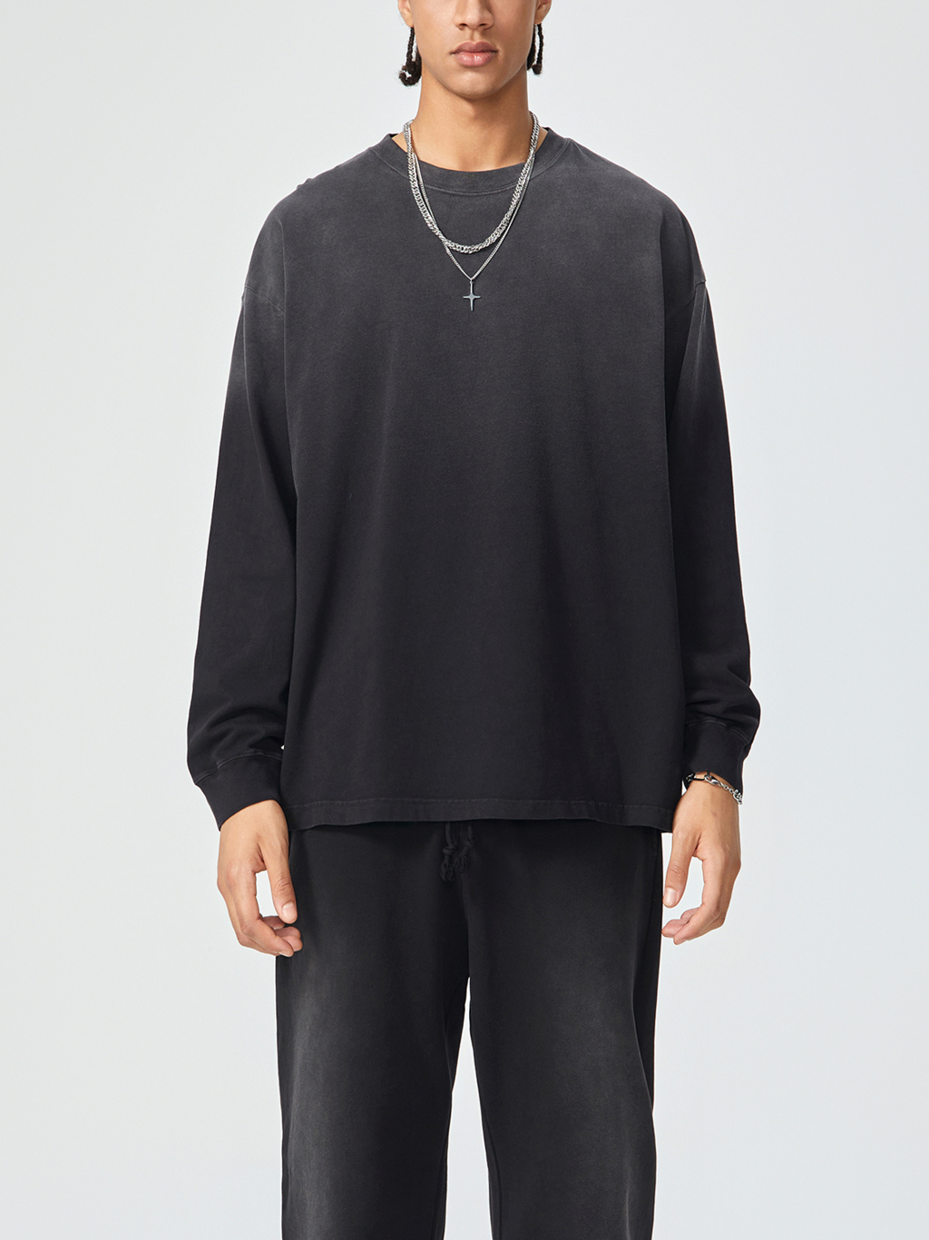 Gradient Washed Long Sleeve T-Shirt – Vintage Streetwear | Tapstitch-3