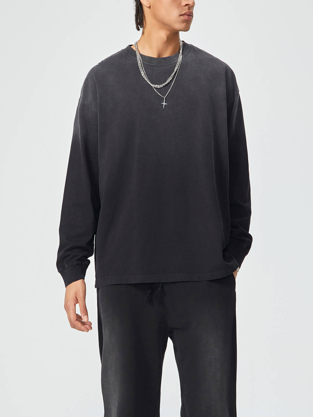 Gradient Washed Long Sleeve T-Shirt – Vintage Streetwear | Tapstitch-5