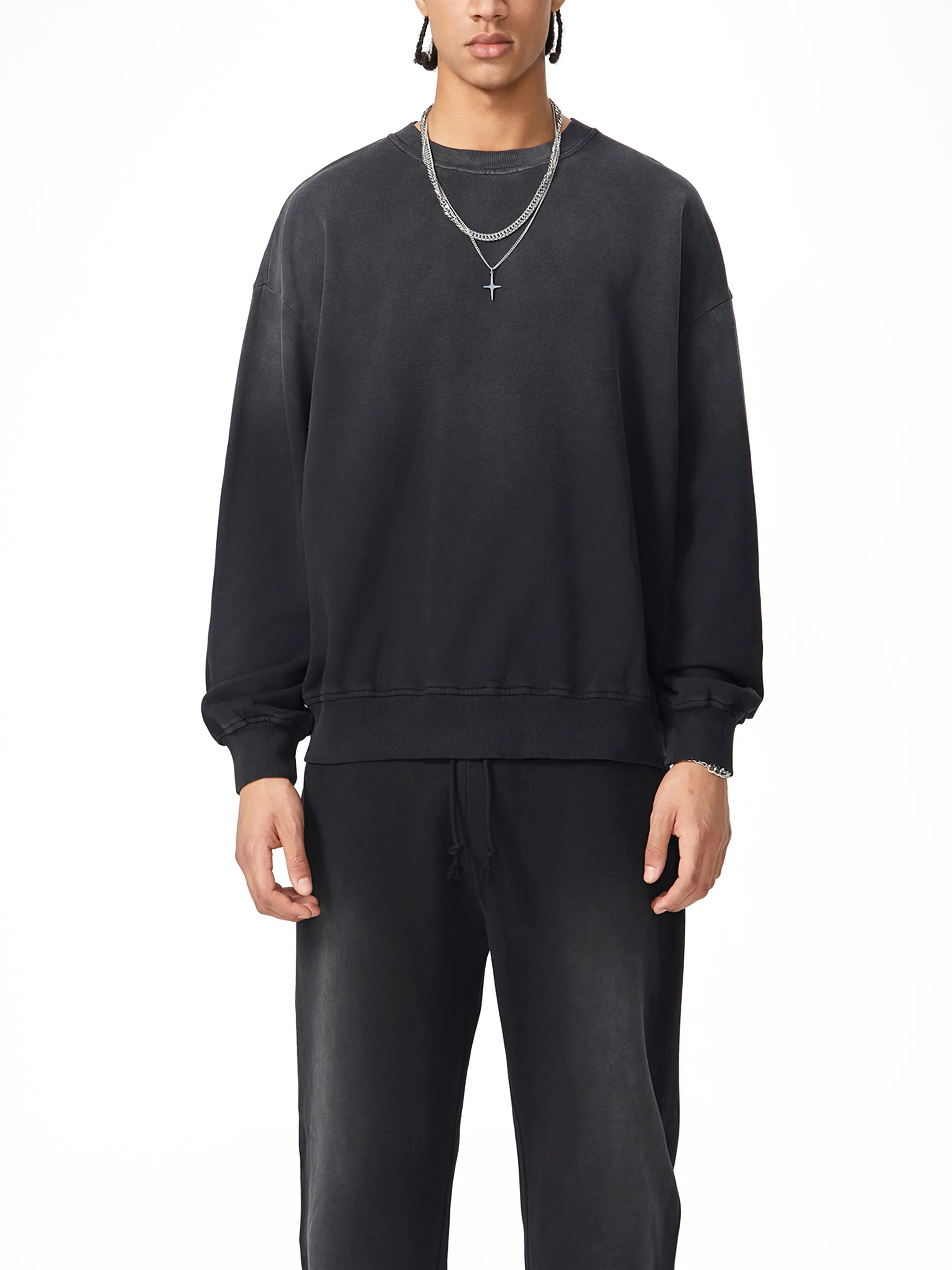 Sunfade Drop-Shoulder Cotton Sweatshirt