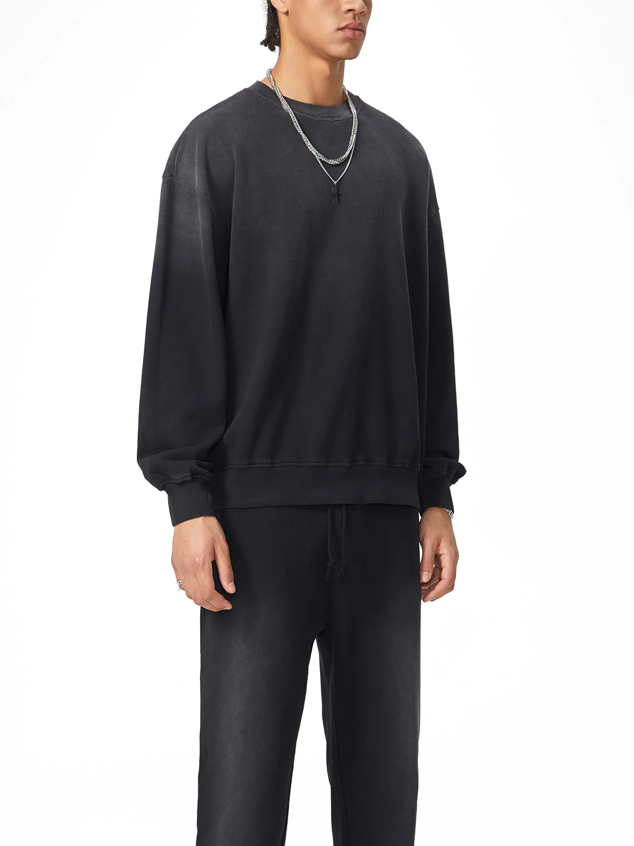 Sunfade Drop-Shoulder Cotton Sweatshirt
