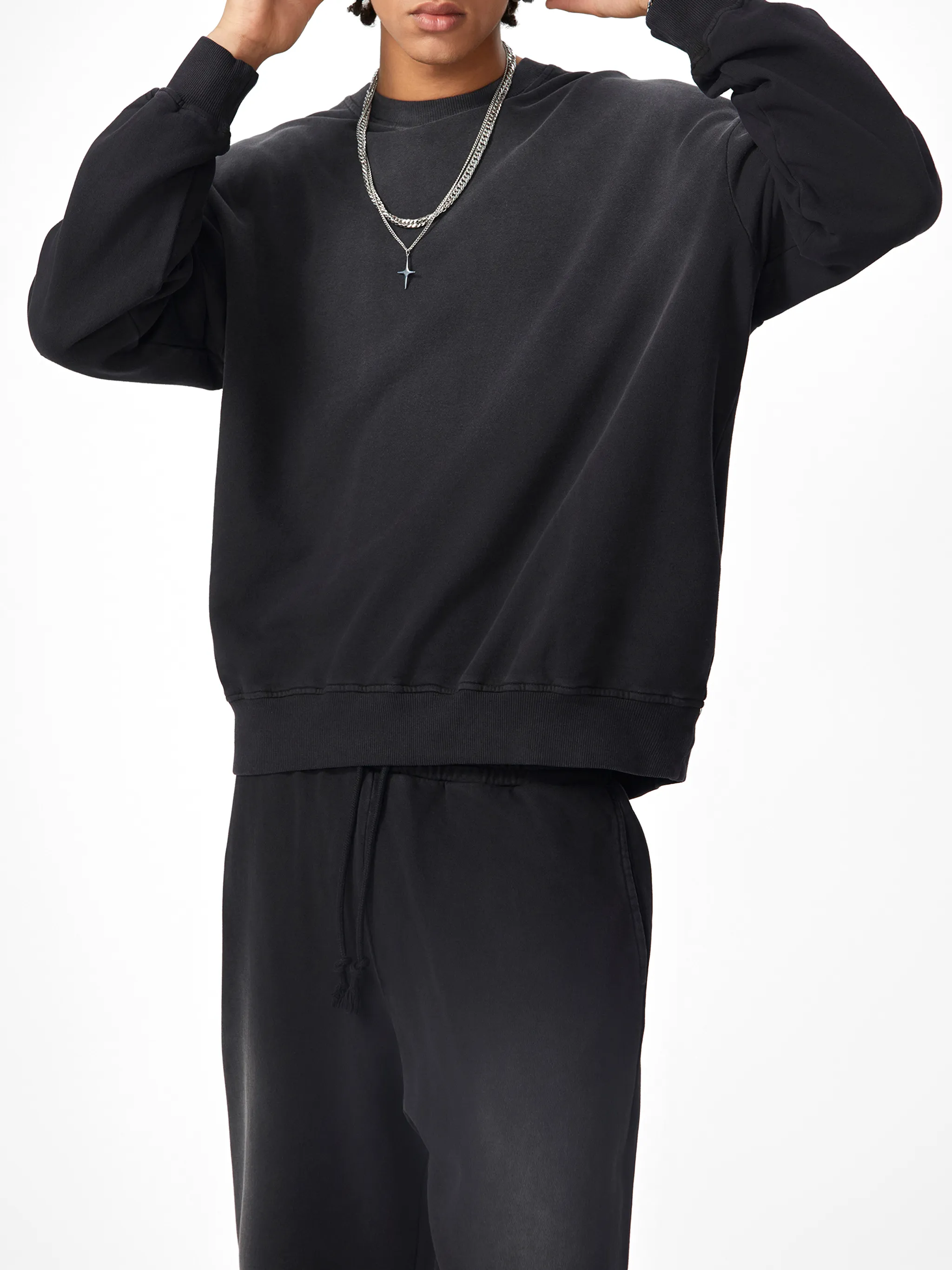 Sunfade Drop-Shoulder Cotton Sweatshirt