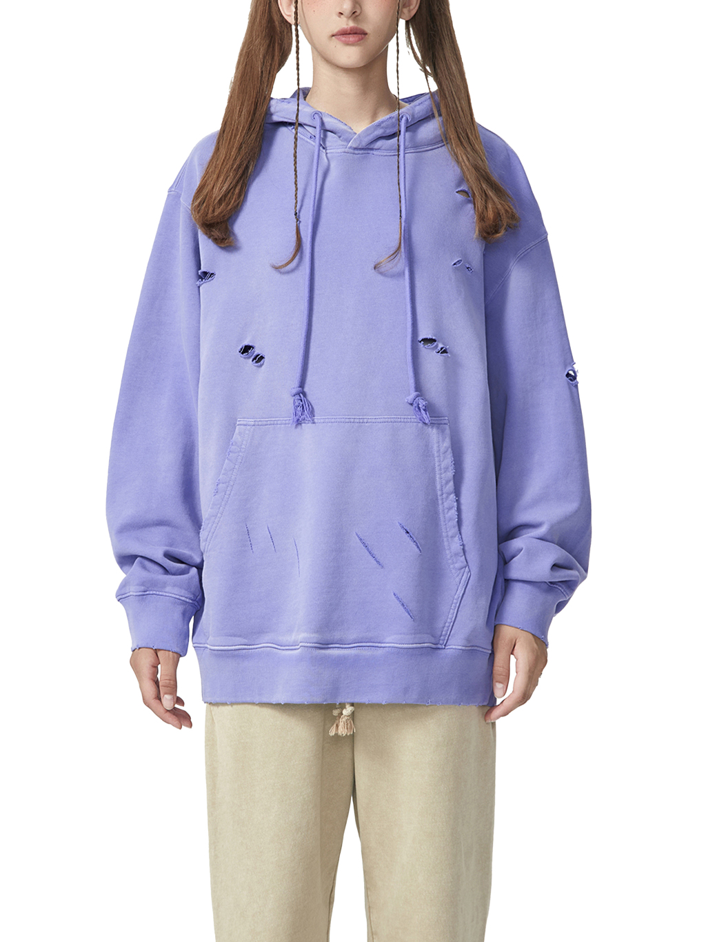 Hand-Frayed Monkey Washed Hoodie – Vintage Streetwear | Tapstitch-3