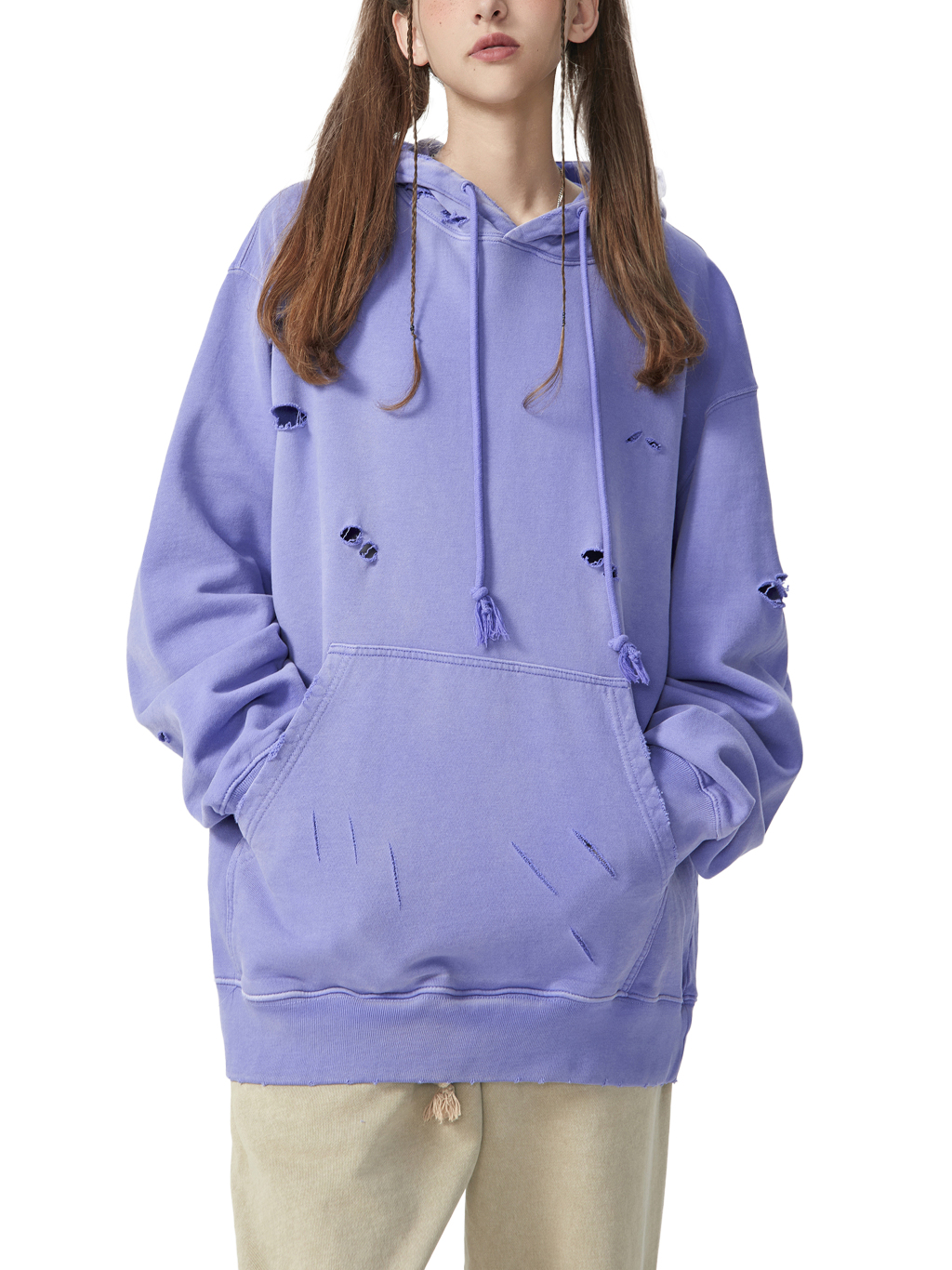 Hand-Frayed Monkey Washed Hoodie – Vintage Streetwear | Tapstitch-7