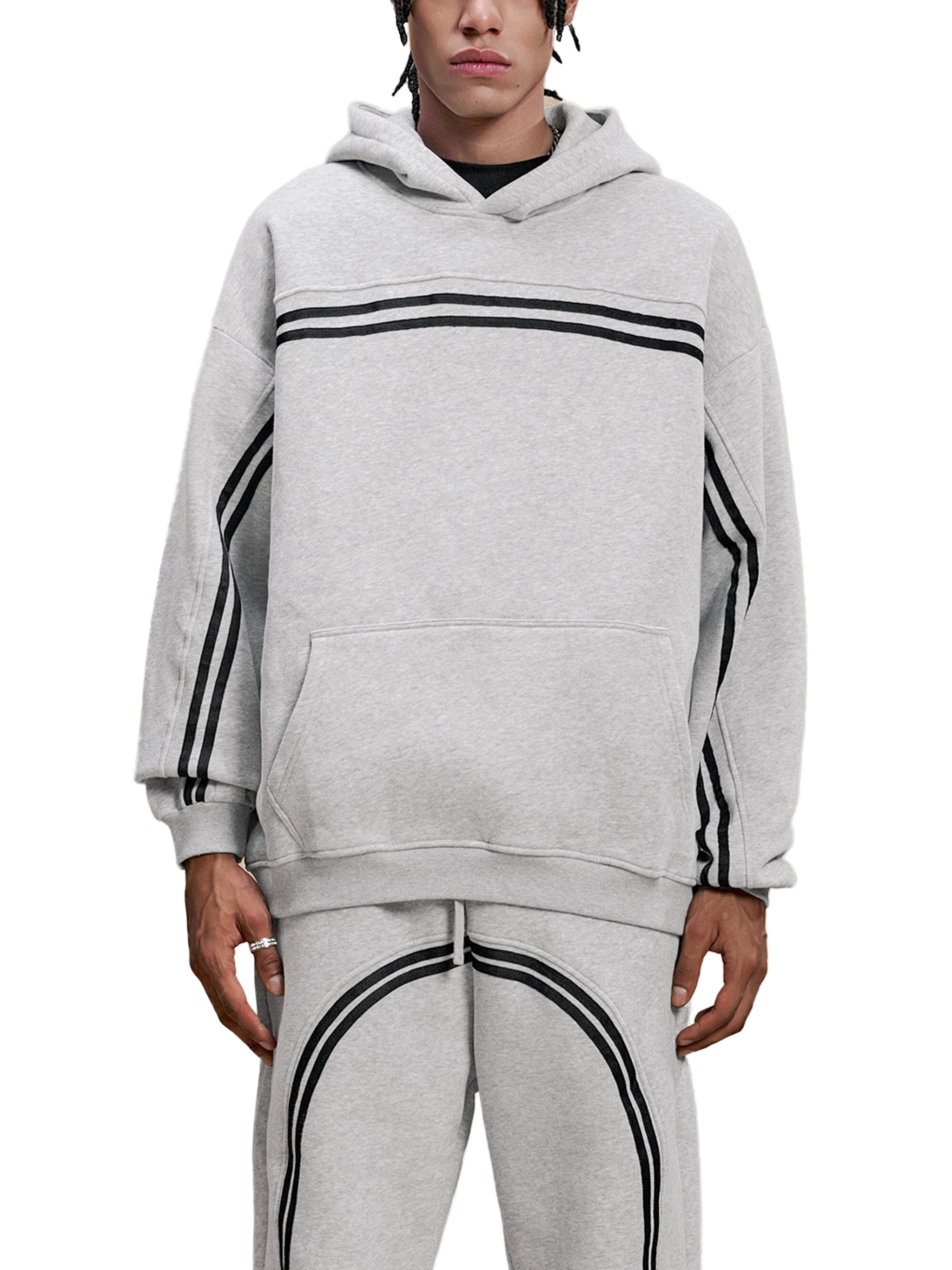 Sun Fade Contrast Tape Fleece Hoodie #RW0030 | TAPSTITCH