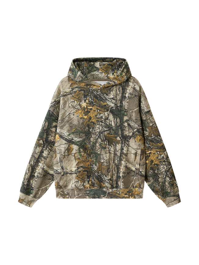 Unisex Waffle Tree Camo Boxy Hoodie