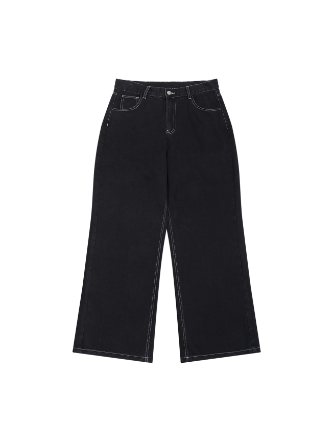Men's Straight Leg Raw Denim Jeans