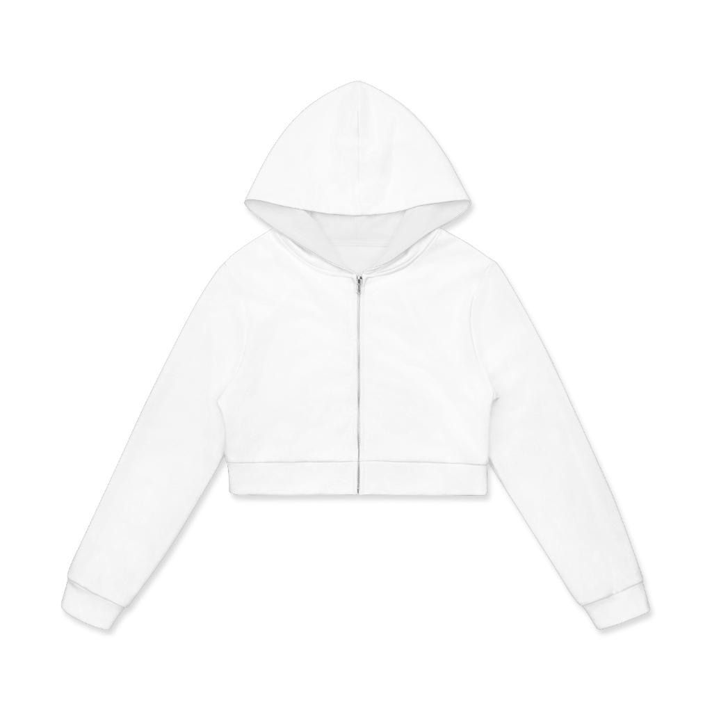 All-Over Print Women's Zip Up Crop Hoodie | HugePOD-2