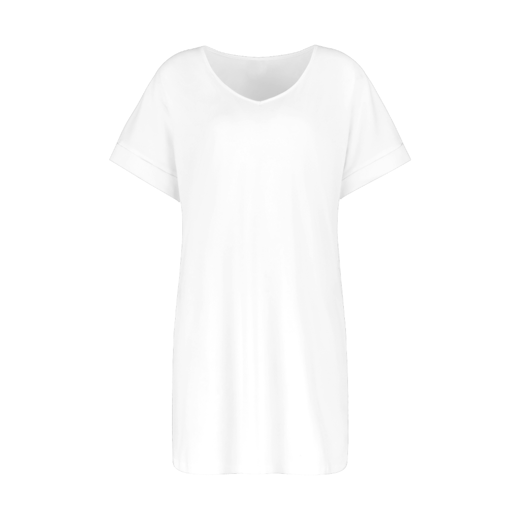 Summer Women's Cotton V-Neck Tee Dress - Print On Demand | HugePOD-2