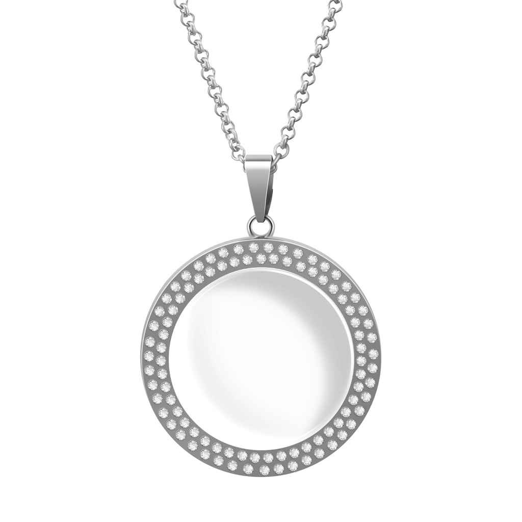Round Charm Necklace | HugePOD - Print On Demand-2