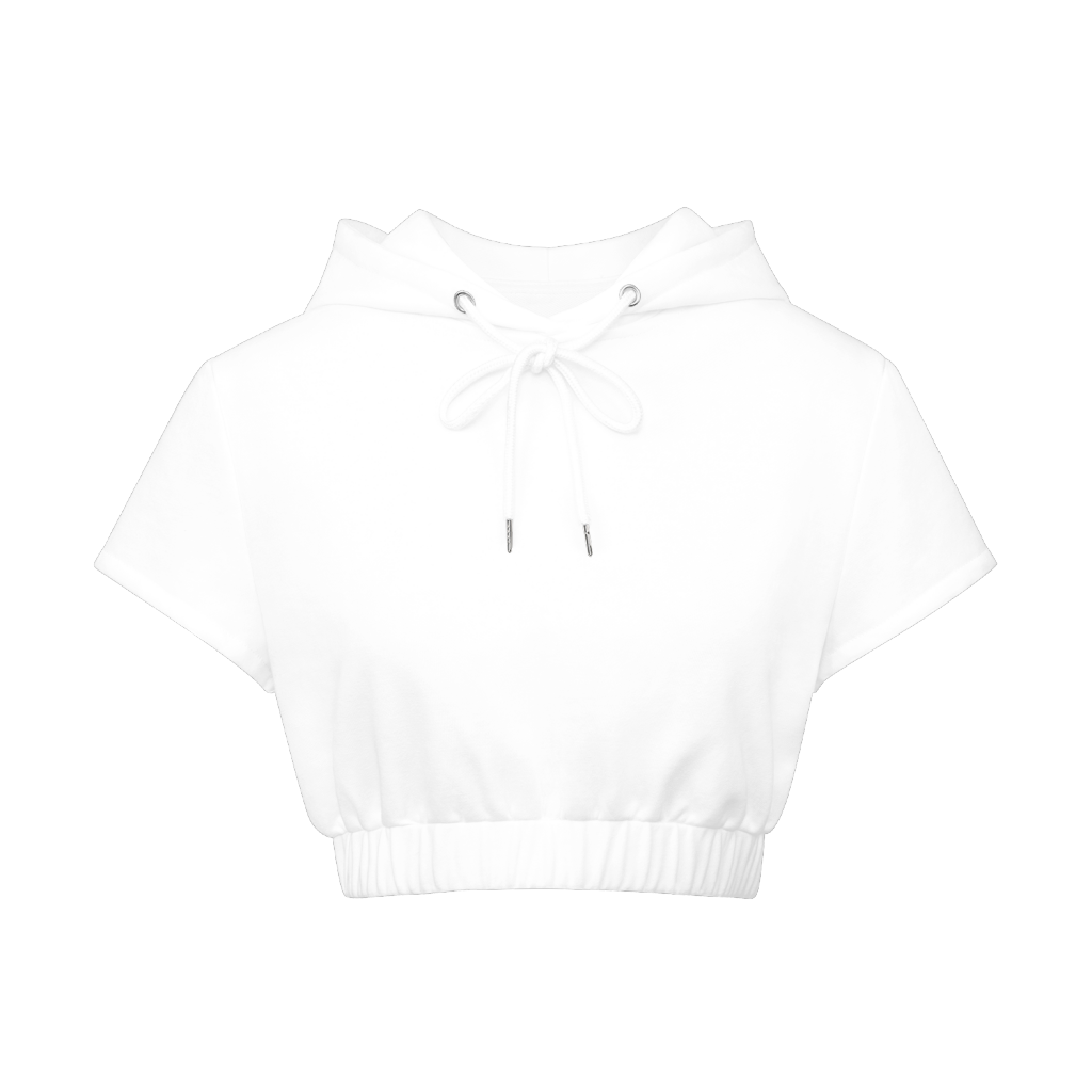 Women's Drawstring Hem Crop Hooded Top | HugePOD-2