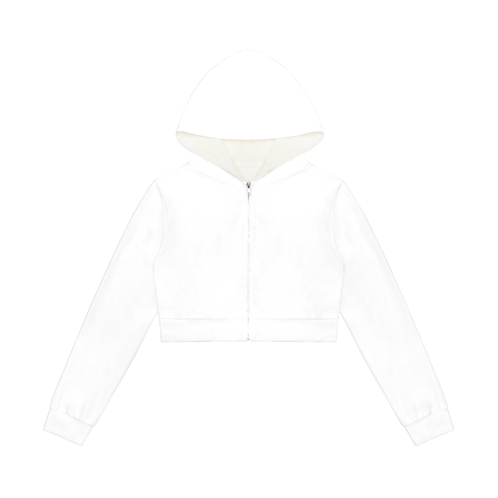 All-Over Print Women's Zip Up Crop Hoodie - Thumbnail Image