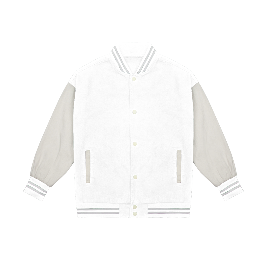 Streetwear Unisex Colorblock Denim Bomber Jacket - Print On Demand | HugePOD-2