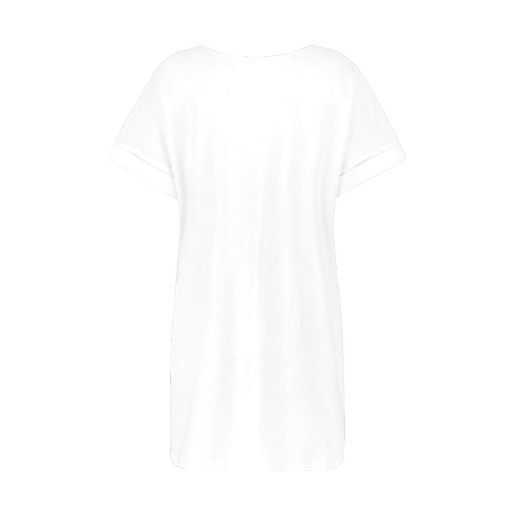 Summer Women's Cotton V-Neck Tee Dress - Print On Demand | HugePOD-3