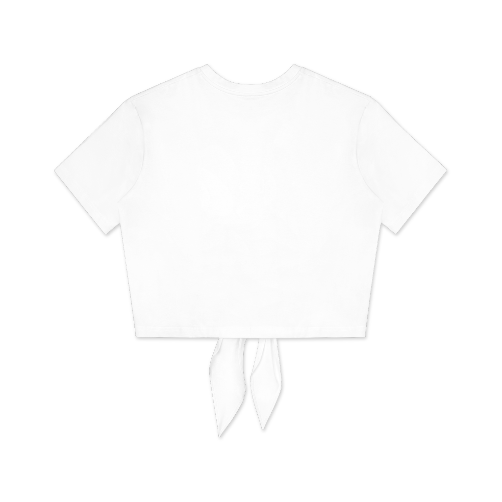 Women's Tie Front Crop Top - Round Neck T-S | HugePOD-3