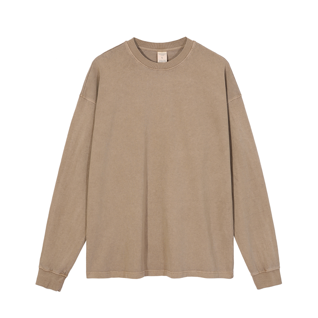 Streetwear Oversized Vintage Wahsed Long Sleeve Tee - Print On Demand-18