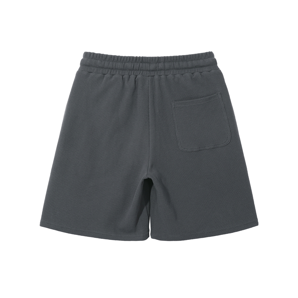 Streetwear 330G Heavyweight Loose-Fit Diamond Waffle Stitch Fabric Shorts - Print On Demand | HugePOD-10