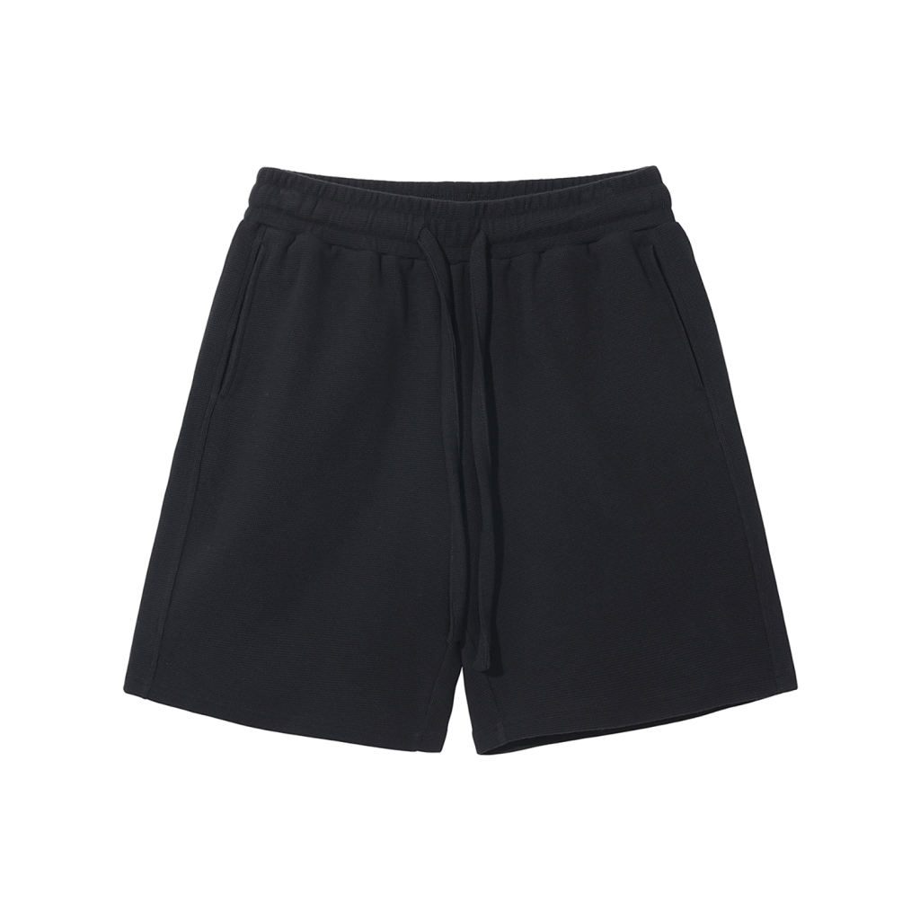 Streetwear 330G Heavyweight Loose-Fit Diamond Waffle Stitch Fabric Shorts - Print On Demand | HugePOD-11