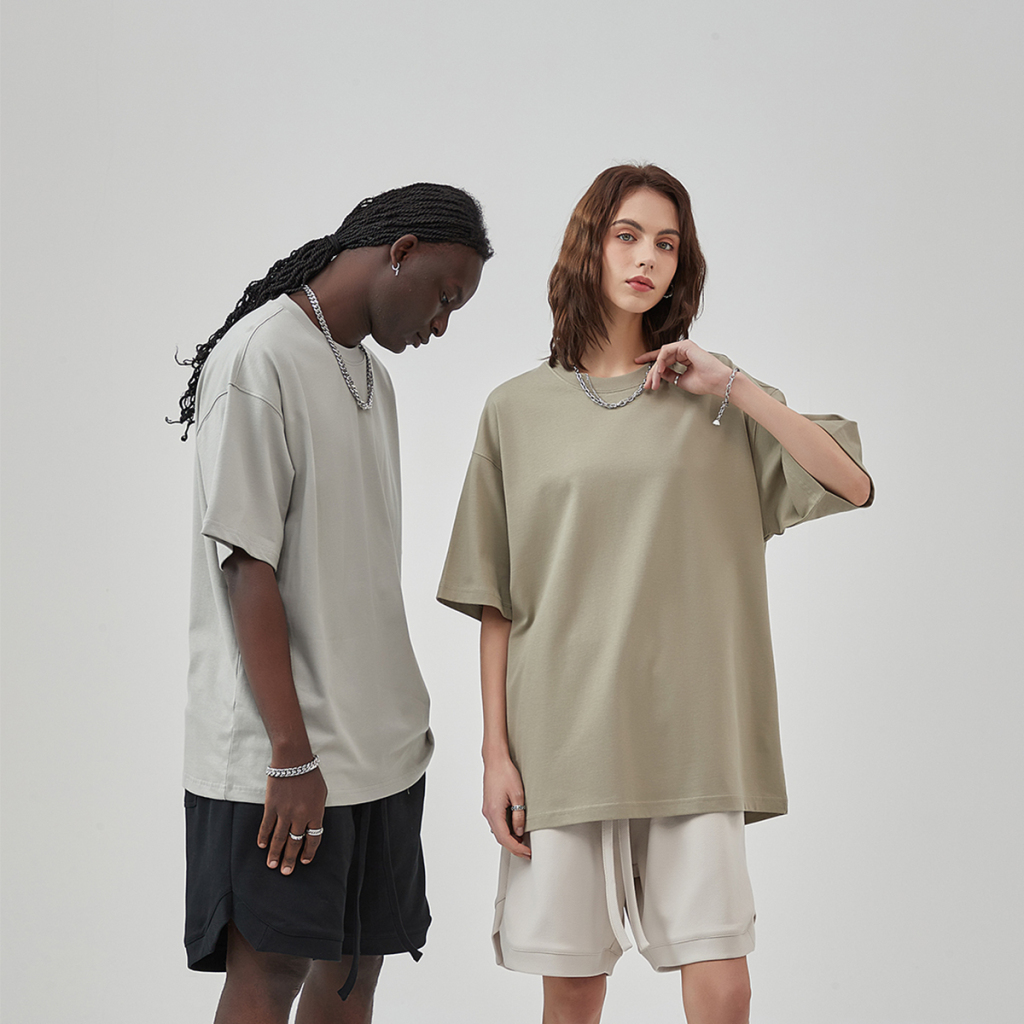 Streetwear Unisex Earth Tone Heavyweight Loose Fit FOG T-Shirt | HugePOD-5