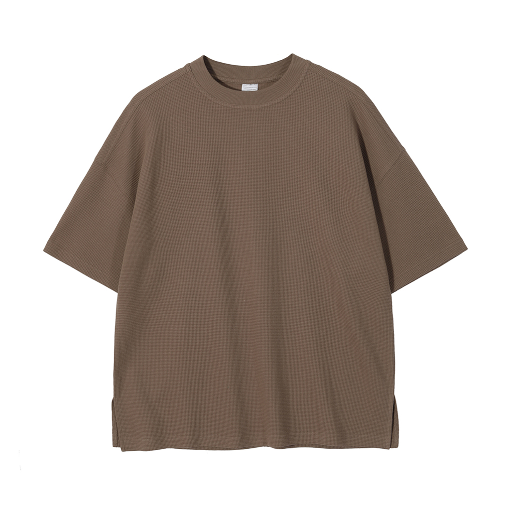 Streetwear Unisex Loose-Fit Waffle Stitch Fabric T-Shirt - Print On Demand | HugePOD-8