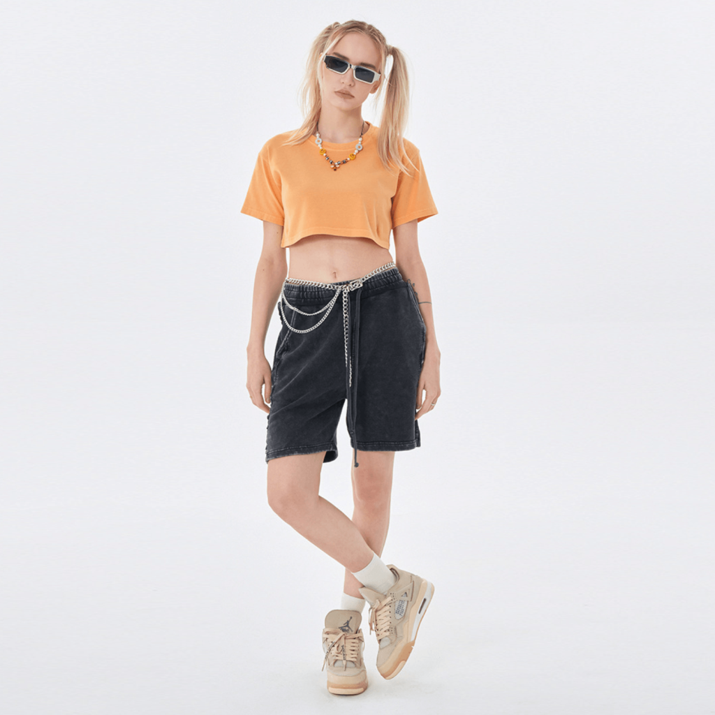 Streetwear Women's Washed Crop Top-6