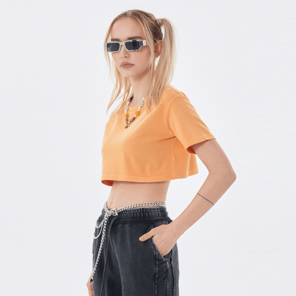 Streetwear Women's Washed Crop Top-8