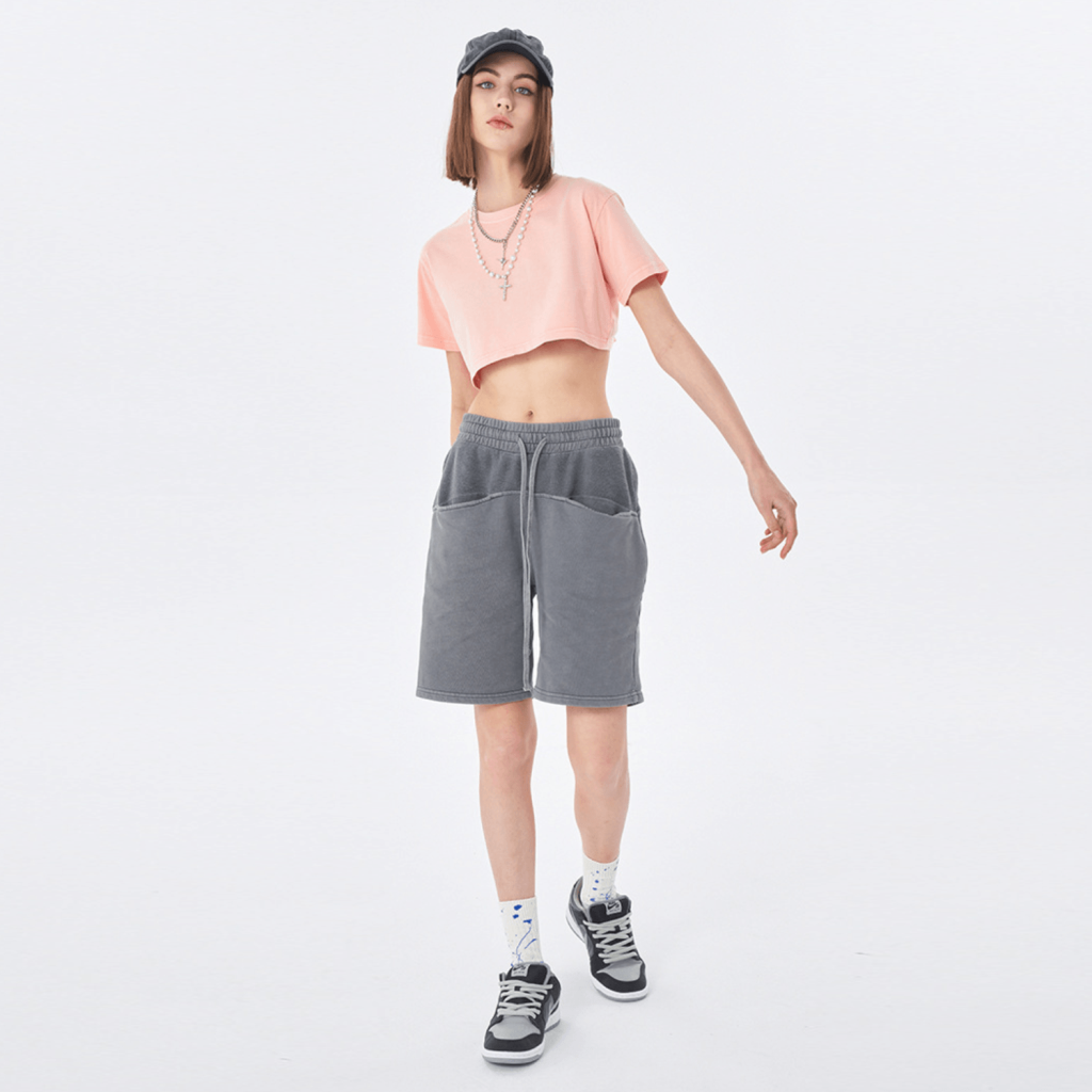 Streetwear Women's Washed Crop Top-2