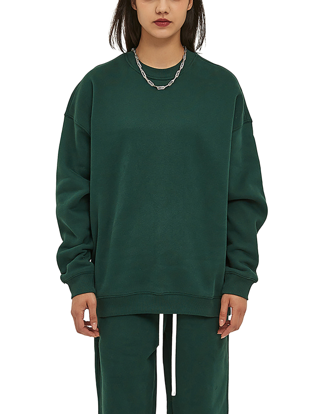 Streetwear Solid Color Fleece Pullover - Print On Demand-9